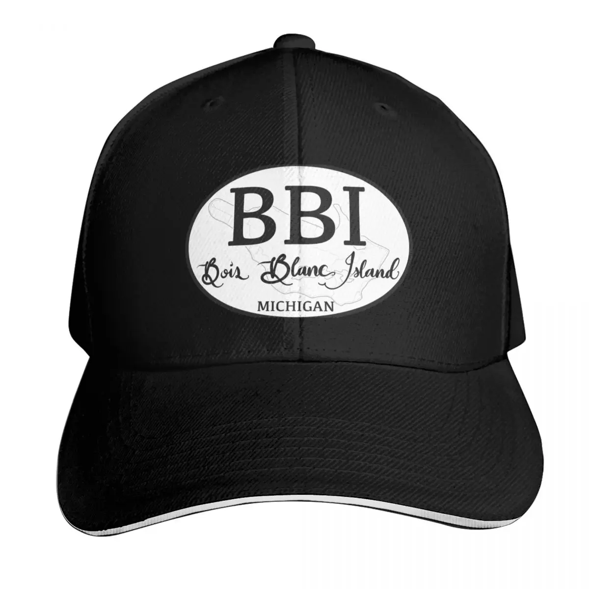 Bois Blanc Island Baseball Cap Moisture Wicking Quick Dry Curved Brim Classic Fit Low Profile Unstructured