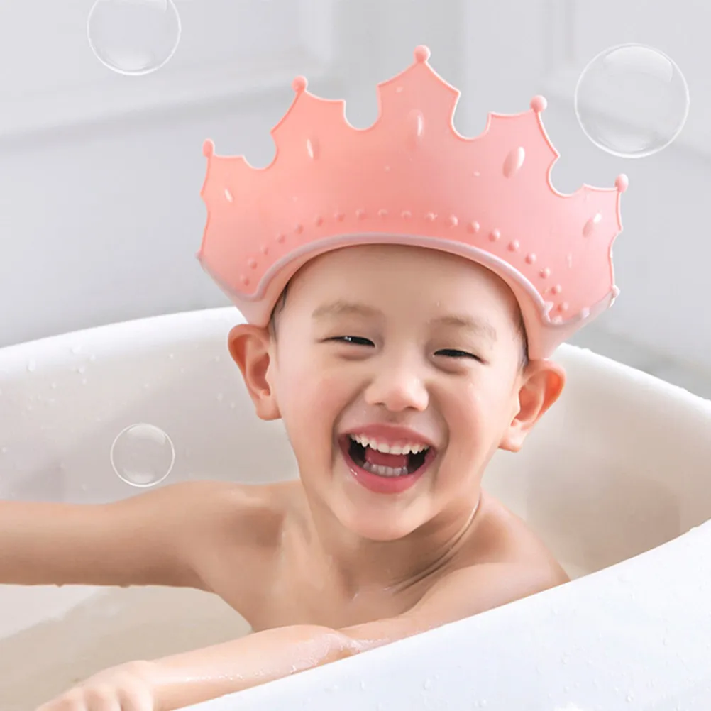 

Kids Bathing Hat Waterproof Adjustable Crown Shampoo Hat Protect Eyes Ears for Toddler Baby Children Shower Time