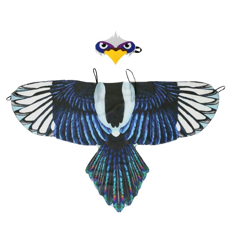Kids Eagle Wings Cape Set Halloween Costume Bird Cosplay Party Performance Props Boys Girls Feather Headpiece