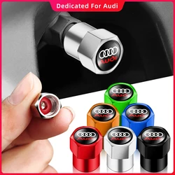 4pcs Car Wheel Tire Valve Caps Tyre Stem Covers Airdust Waterproof For Audi Sline A3 A4 A5 A6 A7 A8 Q3 Q5 Q8 TT TTS Accessories