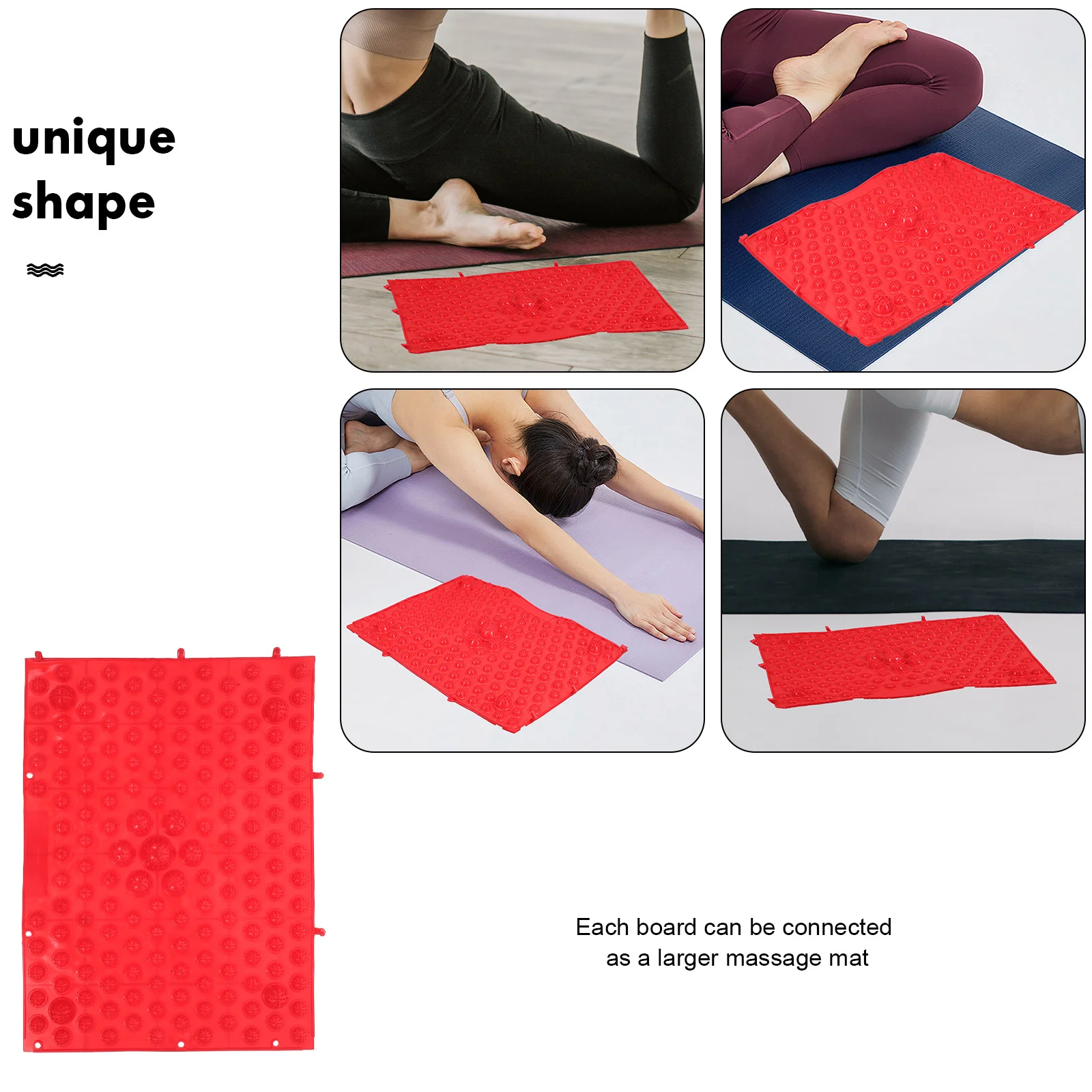 Reflexology Foot Massage Pad Blood Circulation Acupressure Mat Feet Massaging Plate (Red) foot massage mat