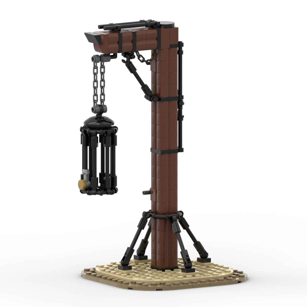 Creative Skeleton Man Hanging Cage Model Kid Assembly Toy Boy Birthday Gift MOC Medieval Torture Instruments Building Blocks Kit