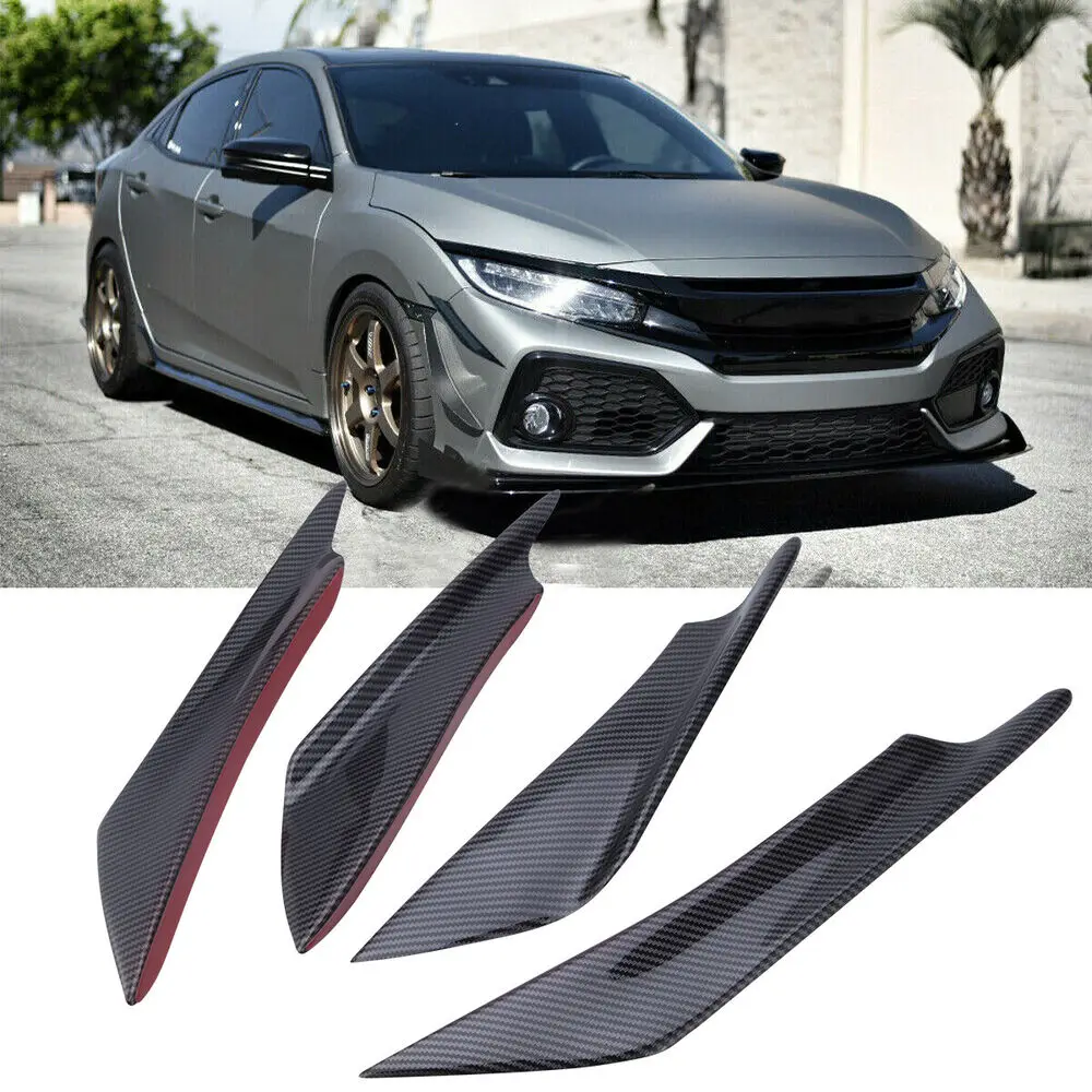 LAICY For Honda Civic Accord 2016-2020 Carbon Fiber Car Front Bumper Canards Diffuser Lip Splitter Protector Guard Body Spoiler