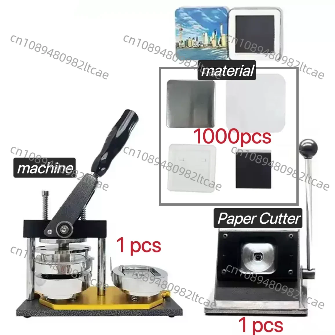 50X50 Square Fridge Magnet Maker Machine Package  and 1000pcs Material  Soft Magnetic Fridge Pin Button Badge Maker