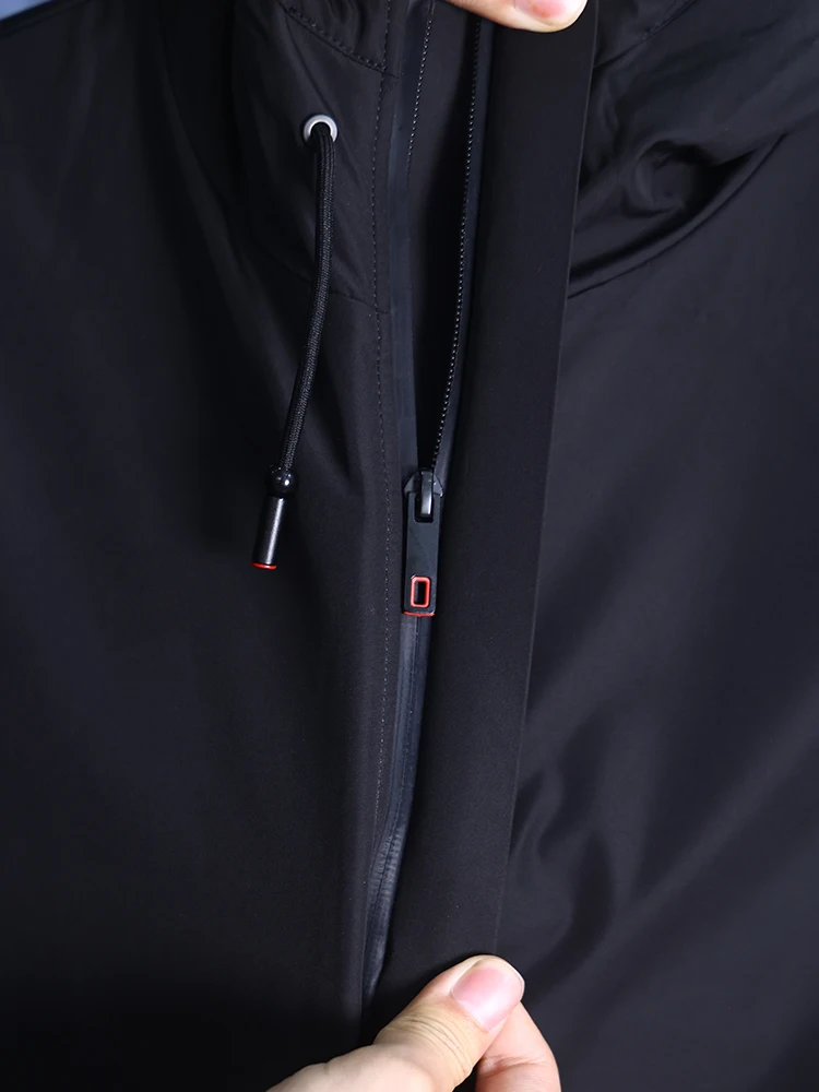 H-Home Faionable Confortevole Sottile Fce Foderato Con Cappuccio 00 Fibra di Poliestere di media Lunghezza Jaet Youth Urban Sle Chiusura con Cerniera