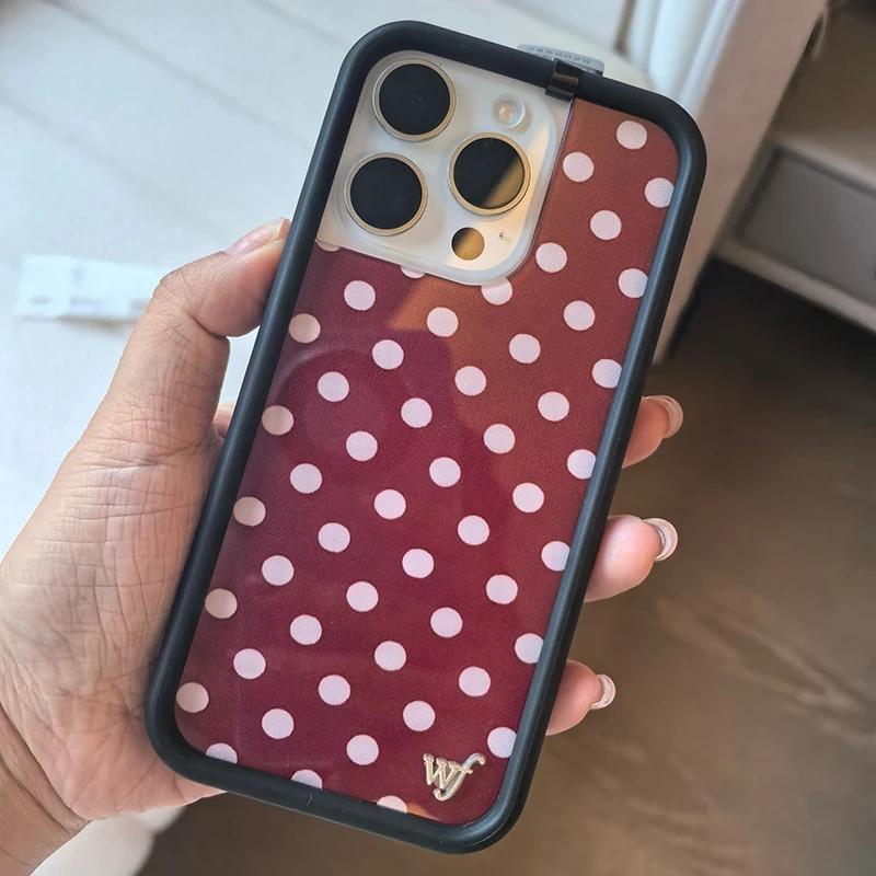 حافظة لهاتف آيفون 16 15 14 13 12 17 Pro Max Plus Air WF ins أزرق أحمر نقطة موجة WF غطاء Coque