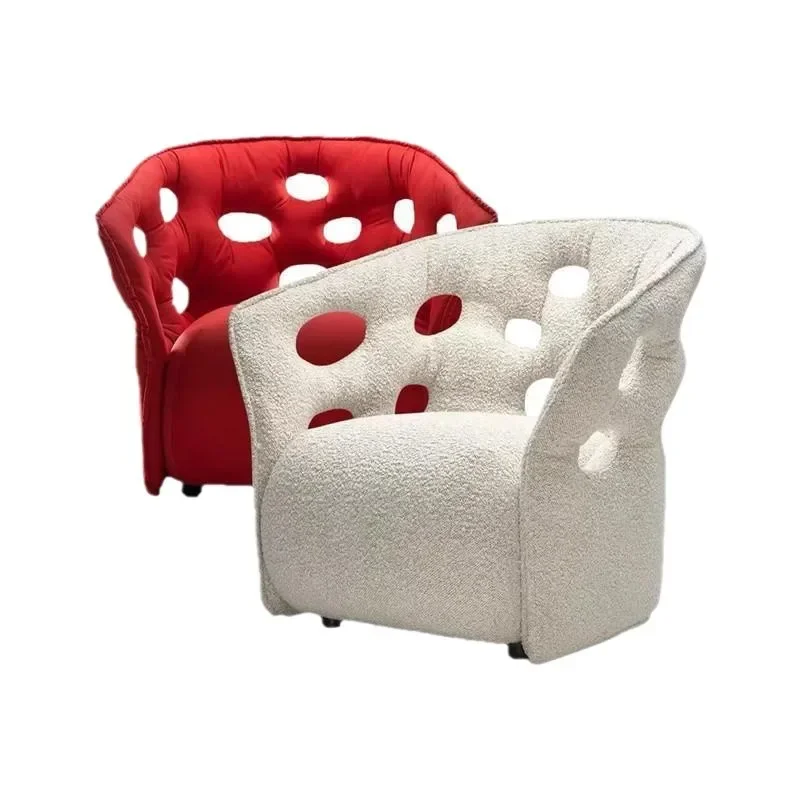 Creative hollow backrest special-shaped cave chair living room villa fabric armchair