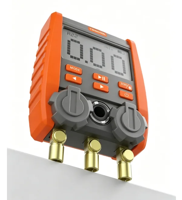 Digital Light Single Manifold Gauge Refrigerant R410A R134A R22 High Low Pressure Gauges Valves Air Conditioning Meter Valve TWH