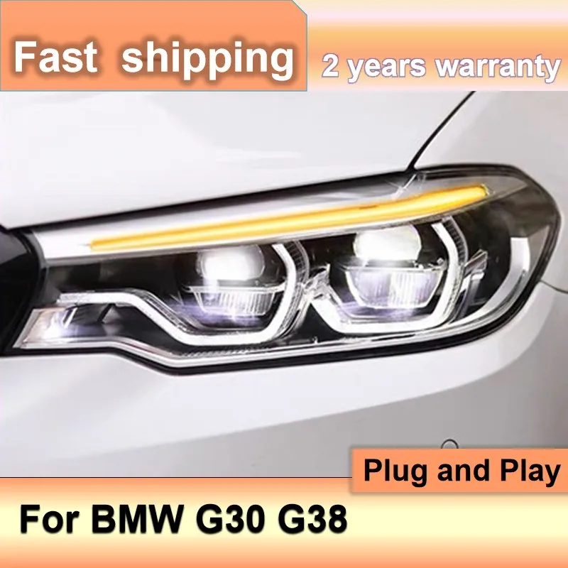 

Автомобильные аксессуары для фар BMW G30 2018-2021 G38 фары 525i 530i DRL указатель поворота дальнего света линзы проектора