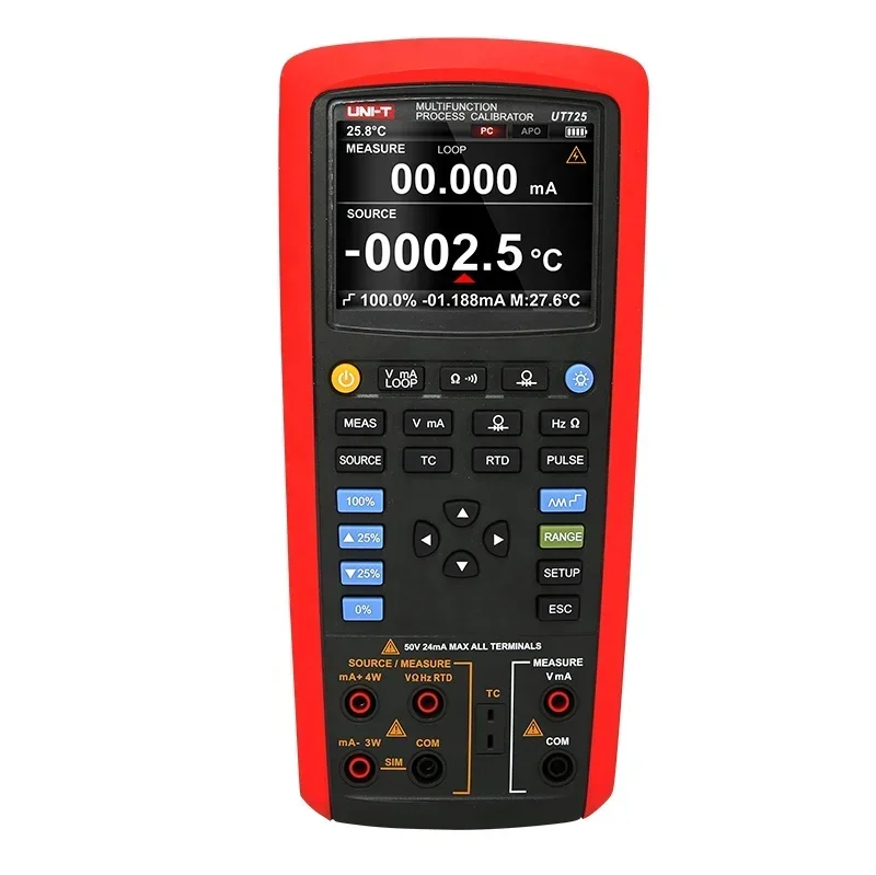 

UT714 Multi-function temperature calibrator UT715UT725 Multi-function loop process calibrator