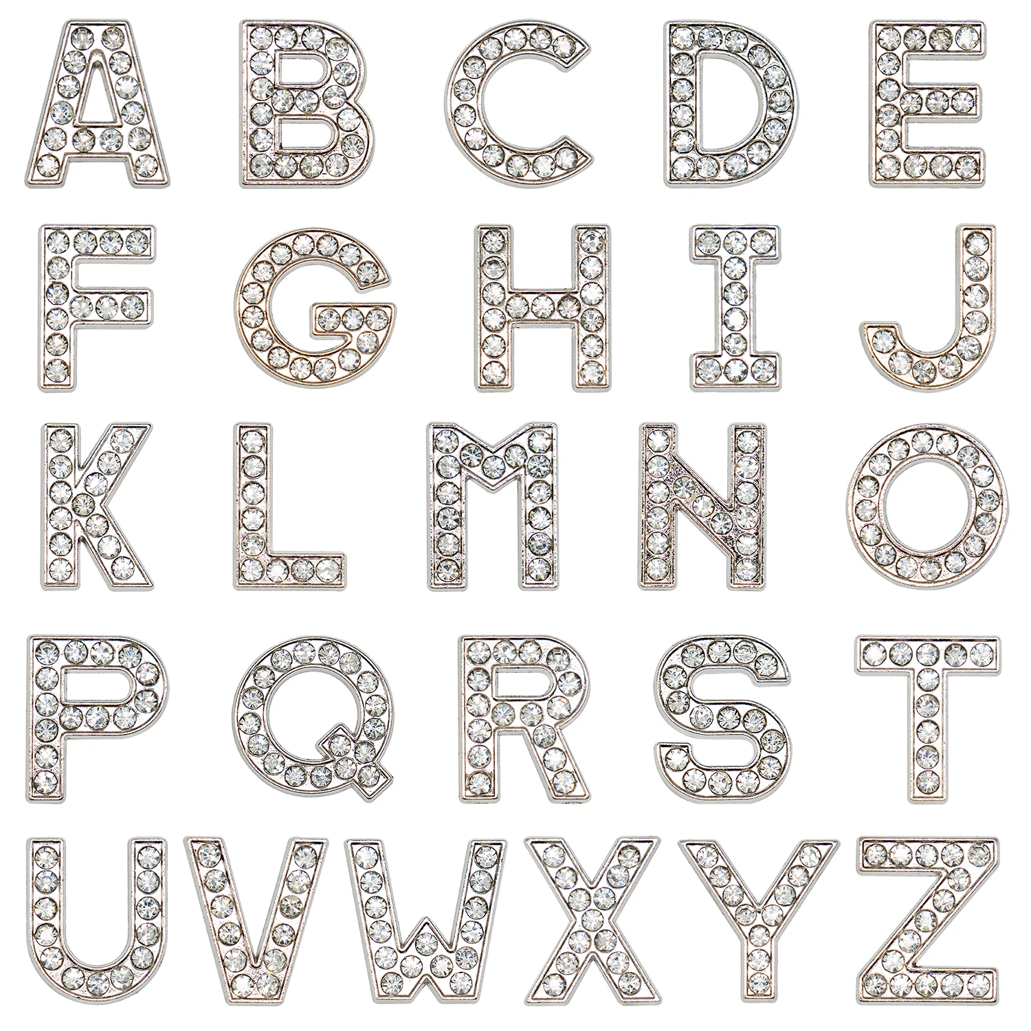 1pcs Silvery Letters Luxury Shoe Charms Alphabet Shoe Decorations Pins for Garden Sandals Women Girls Bling Favor Gifts image 6