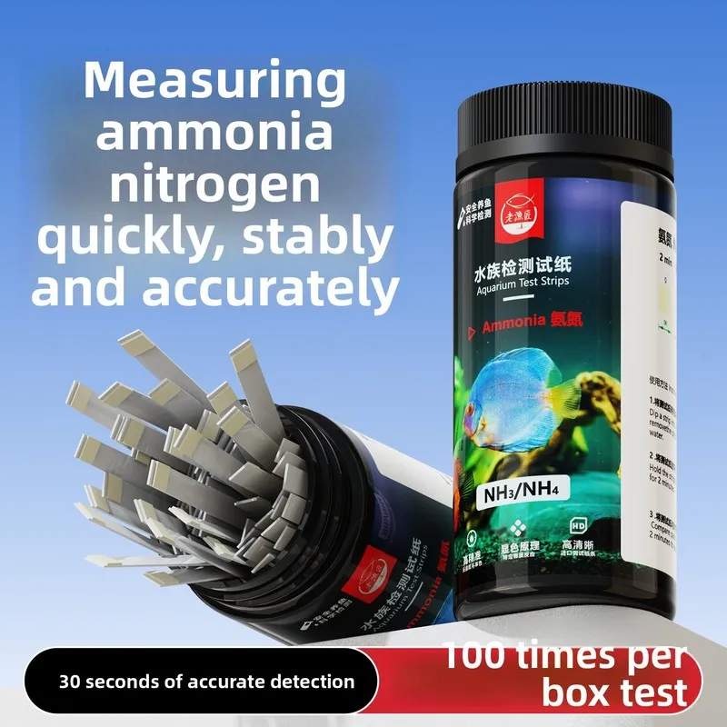 8-in-1 Aquarium Test Strips - Quick Accurate Ammonia Nitrogen & Nitrite Test Kit for Freshwater Saltwater Fish Tank Pond