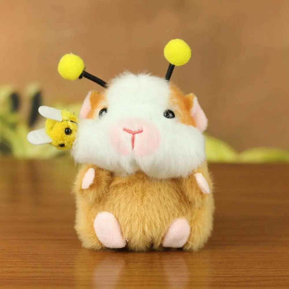 

Soft Stuffed Animal Guinea Pig Keychain Cartoon Hoodie Guinea Pig Keyring Bee Interactive Hamster Pendant Unisex