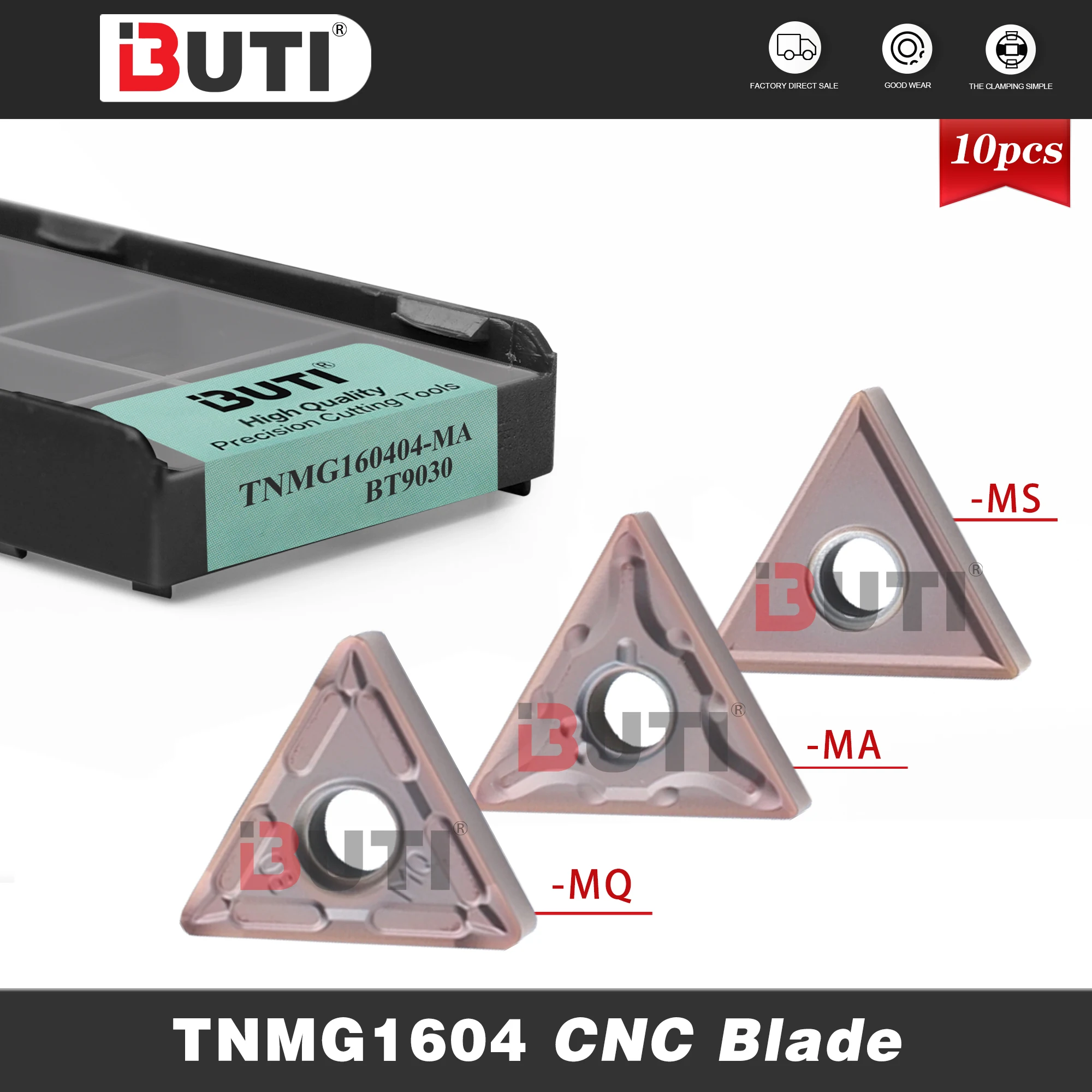 

TNMG160404/160408-MA/MS/JMS/MQ/HS/HA BT6018 CNC Lathe Tool Processing Stainless Steel Material Turning Tool Turning Serie Insert