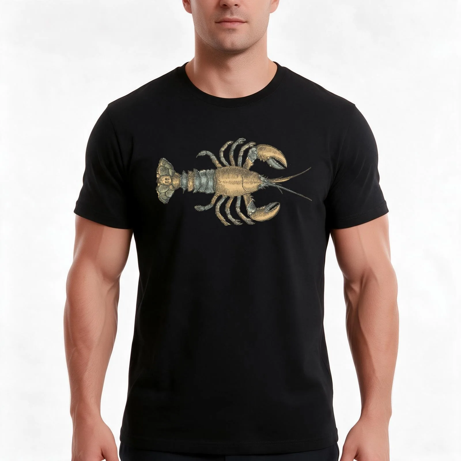 Lobster Shellfish Sea Animal Ocean Creature Shrimp T-Shirt, Summer Casual Cotton Tee, Oversized Streetwear Tops, 100% Cotton