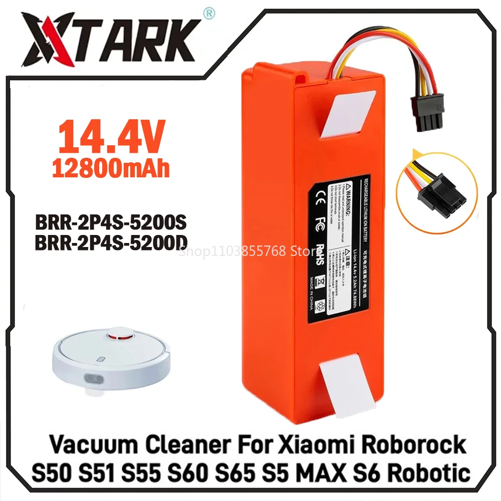 Original 14.4V 12800mAh Robotic Vacuum Cleaner Replacement Battery For Xiaomi 1S 2S Roborock S55 S60 S65 S50 S5 MAX S6 Parts