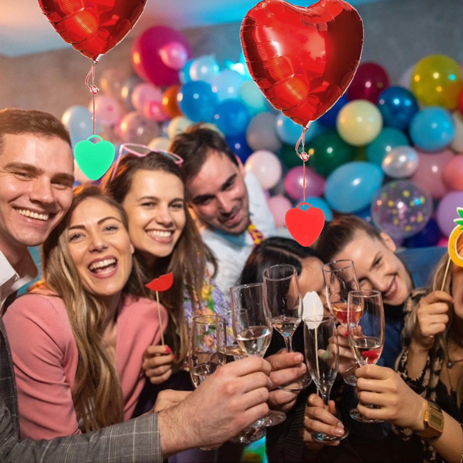 

16pcs Weight Blocks Heart Shaped Party Balloon Accessories Wedding Balloon Weights Plastic Helium Pendants Decorations