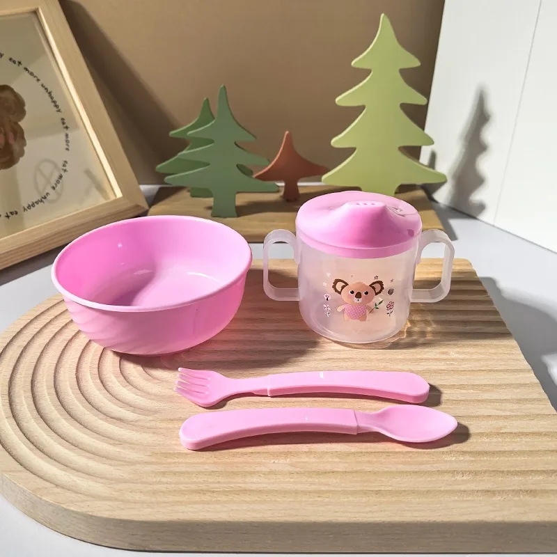 Ensemble d'ustensiles d'alimentation et d'alimentation pour bébés, ensemble d'ustensiles pour nourrissons et jeunes enfants, fournitures pour mères et bébés, 4 pièces