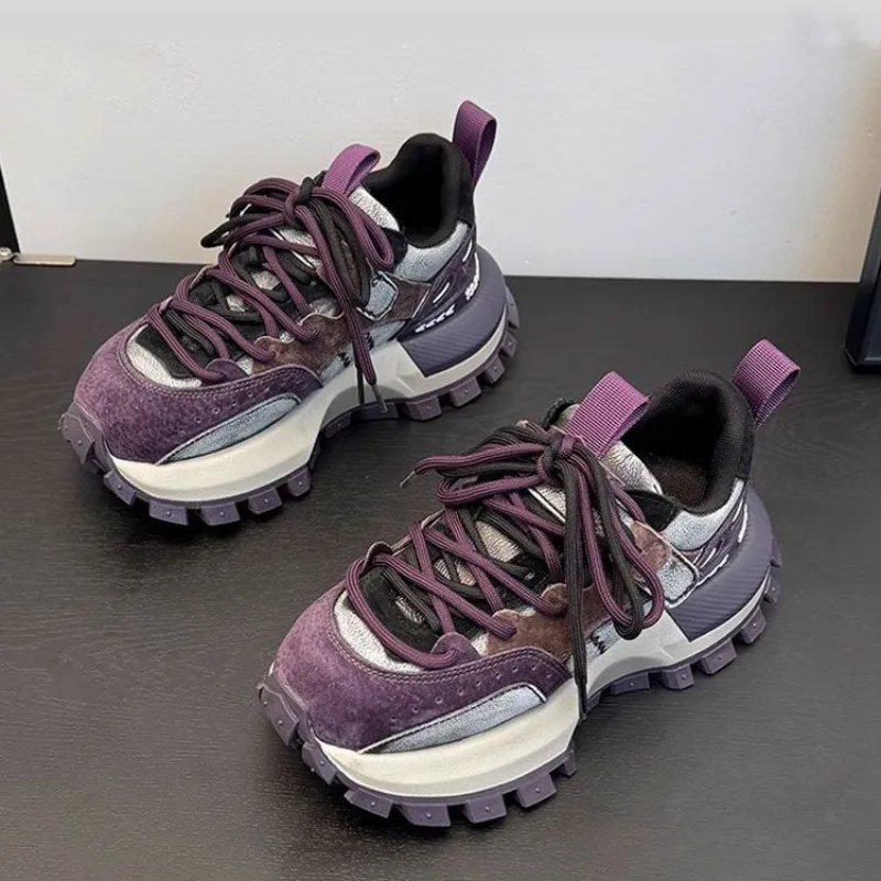 

Petite Women's Winter Sneakers 2025 Two Tone Chunky Platforms with Warm Faux Fur Lining Slimming Thick Sole for Casual Outfits​