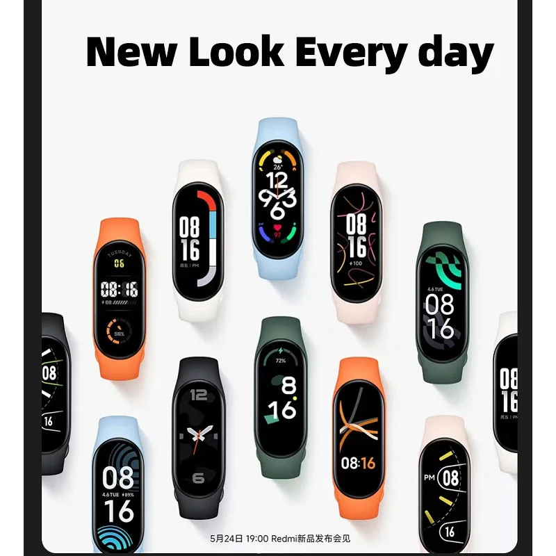 Xiaomi-Mi Band 7 Versão Global Banda Inteligente, 1.62 "AMOLED, Bluetooth 5.2, 120 Modos de Treino, Análise Profissional