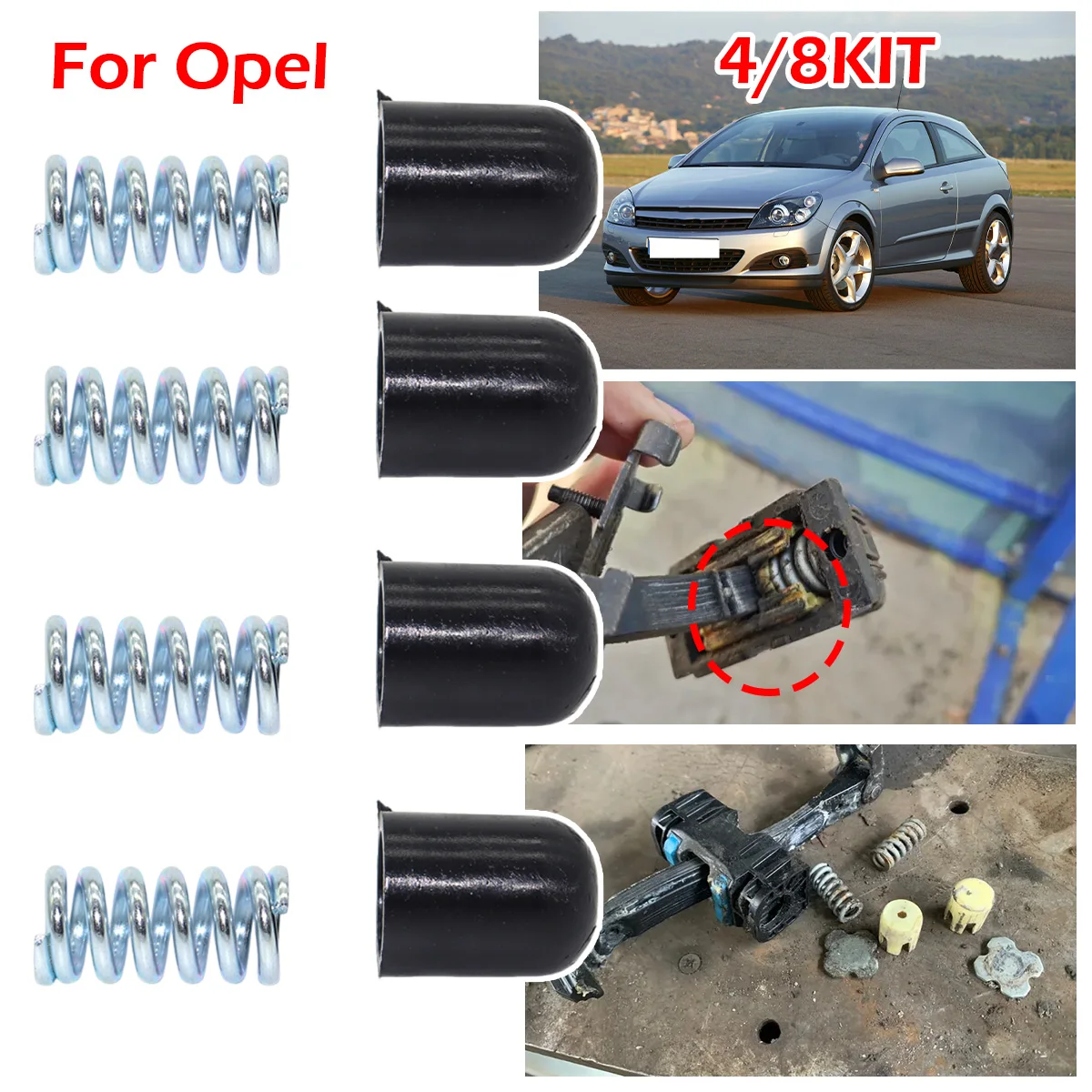 4/8kit Car Door Check Strap Limiter Repair Kit Stopper Damping Spring Clip For Opel ZAFIRA B ASTRA H III L 2004-2015 INSIGNIA