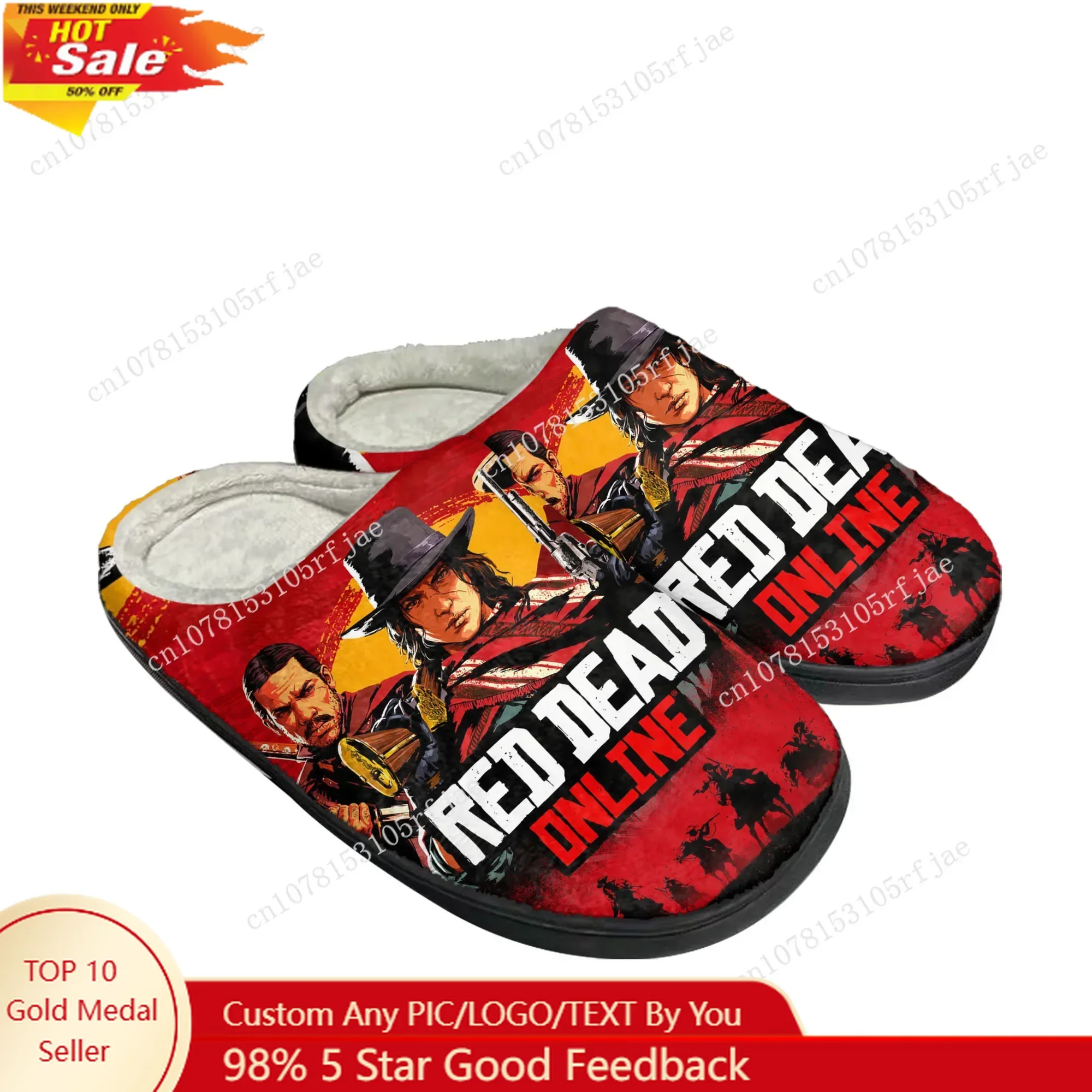 

Video Game Red Dead Redemption Home Cotton Slippers Mens Womens Plush Bedroom Casual Keep Warm Shoes Fashion Tailor Made Slipper