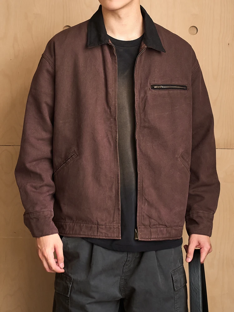 

Raineren Vintage Waed J97 Detroit Workwear Jaet Men's Autumn American Sle Turn-down Collar Coat Loose Fit Casual Cotton