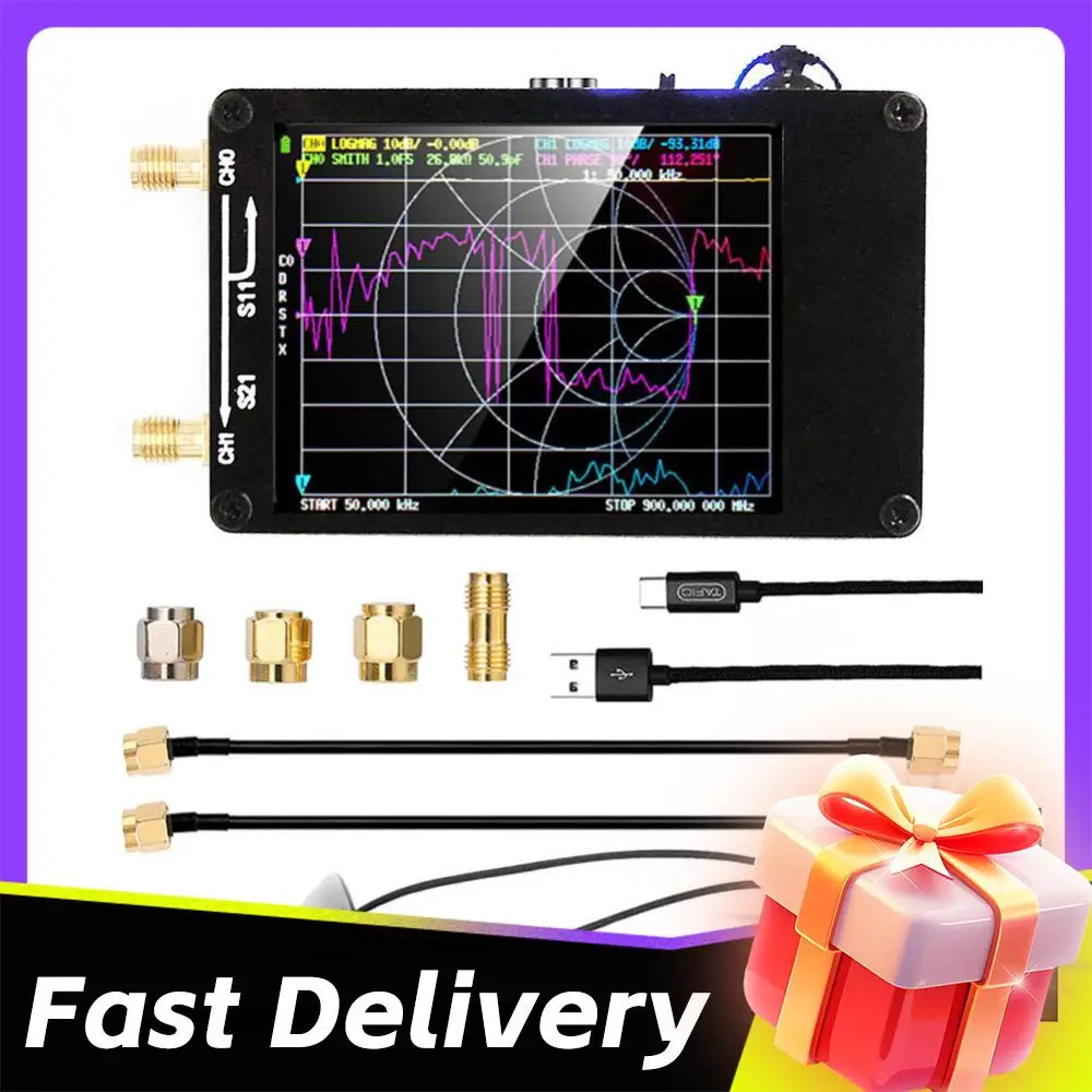 

2,8-дюймовый TFT-монитор для анализаторов сетей, анализатор антенн MF HF VHF UHF с гнездом для SD-карты, USB 5В 120мА, измерение S-параметров
