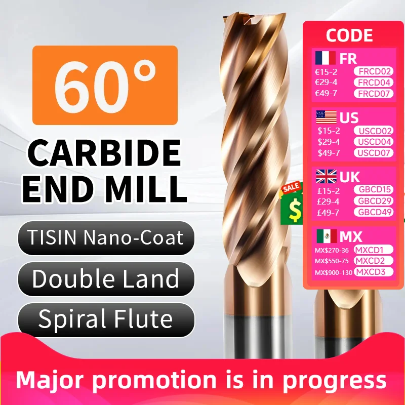 End Mill HRC60 4 Fl…