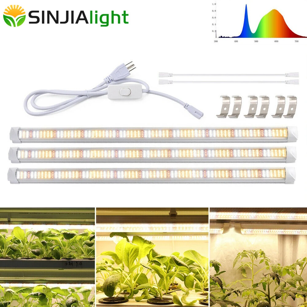 3pcs/lot 60cm T8 Tube LED Grow Light Bar Warm Full Spectrum Plant Lamp for hydroponics seedlings vegs  greenhouse grow tent