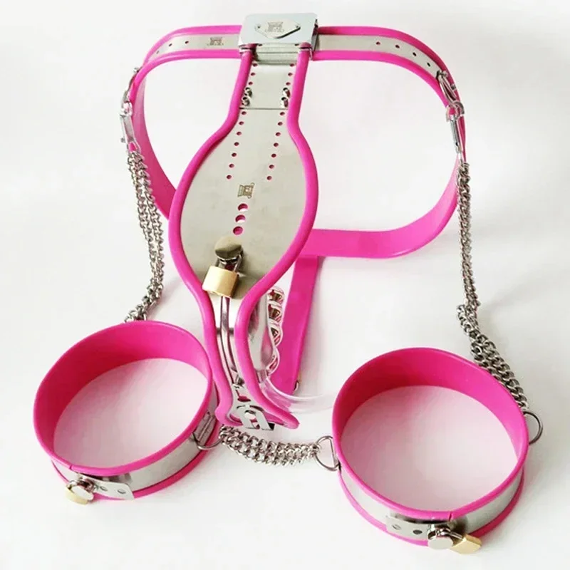 الفولاذ المقاوم للصدأ حزام العفة الذكور مع قفص القضيب قفل الأصفاد حلقات الفخذ BDSM عبودية مجموعة للكبار الرجال الجنس لعب #3