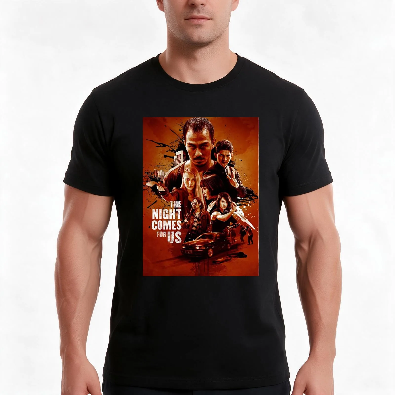 The Night Comes for Us T-Shirt, Summer Casual Cotton Tee, Oversized Streetwear Tops, Vintage Graphic Print, Unisex Men Women