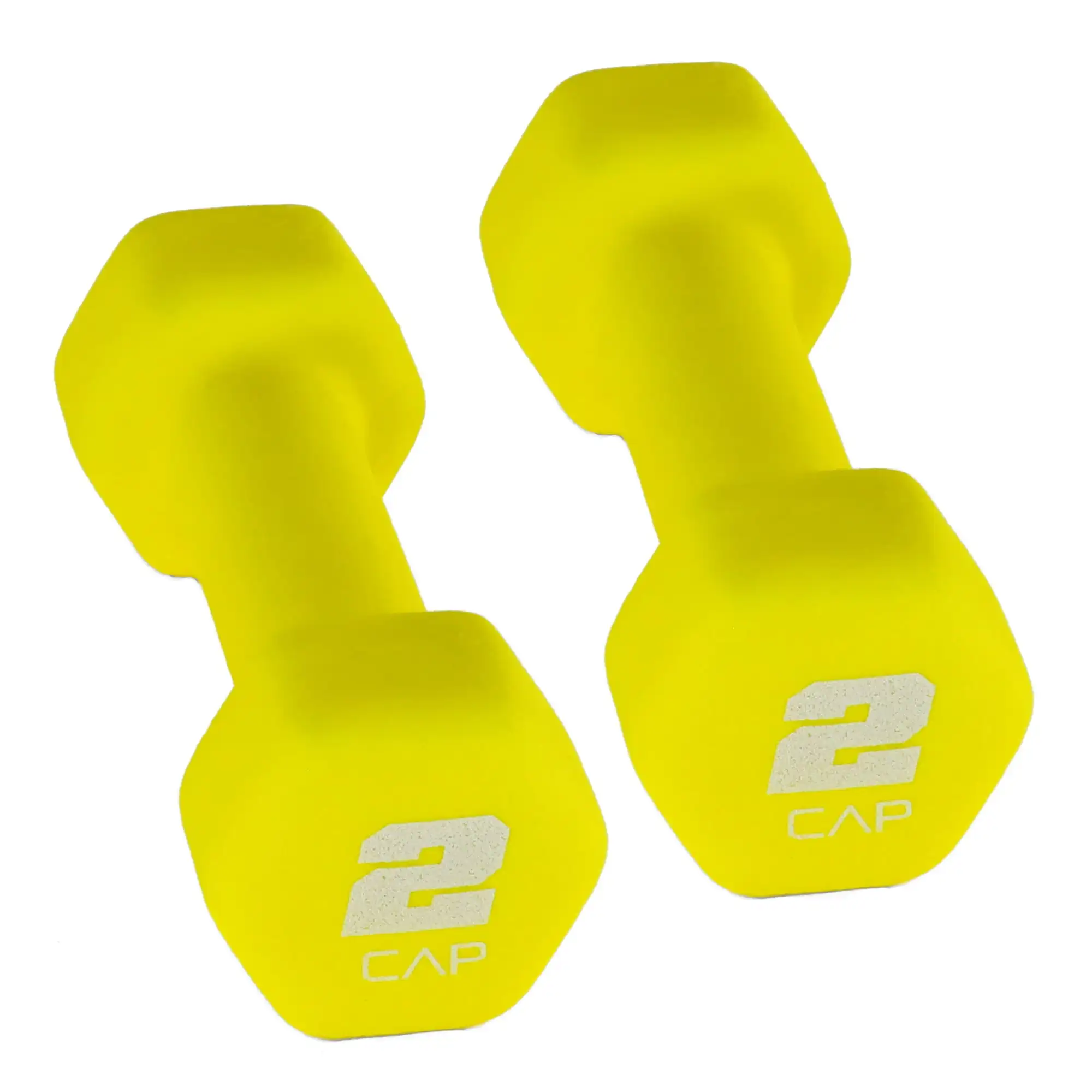 دمبل نيوبرين أصفر 2 رطل، زوج، أوزان، دمبل، مناسبة للمشي، تدريب المقاومة وتمارين أخرى