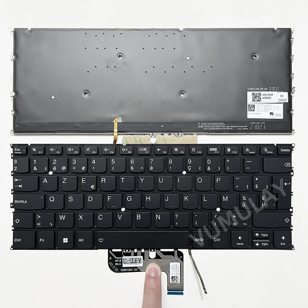 

AZERTY клавиатура с подсветкой для Lenovo IdeaPad Yoga 9-14ITL5 9 14ITL5 Slim 9 14ITL5 9-14ITL5 PR4VB-BE SN20Z37763 V200120AK2 Бельгия