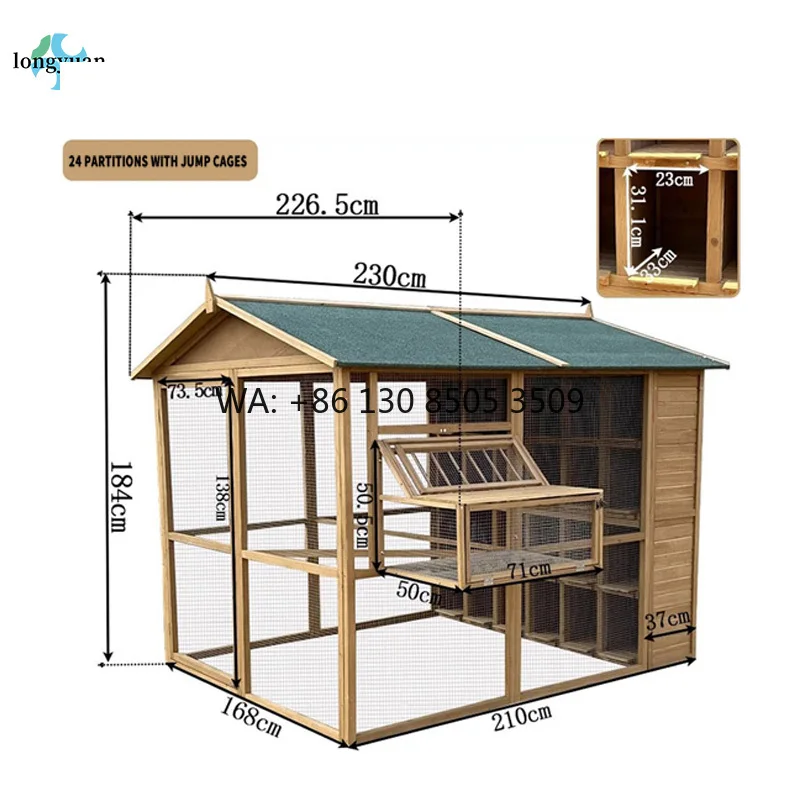 

24 Cages Solid Wood Loft Pigeon Cage Carrier Pigeon Shed Pigeon Nest