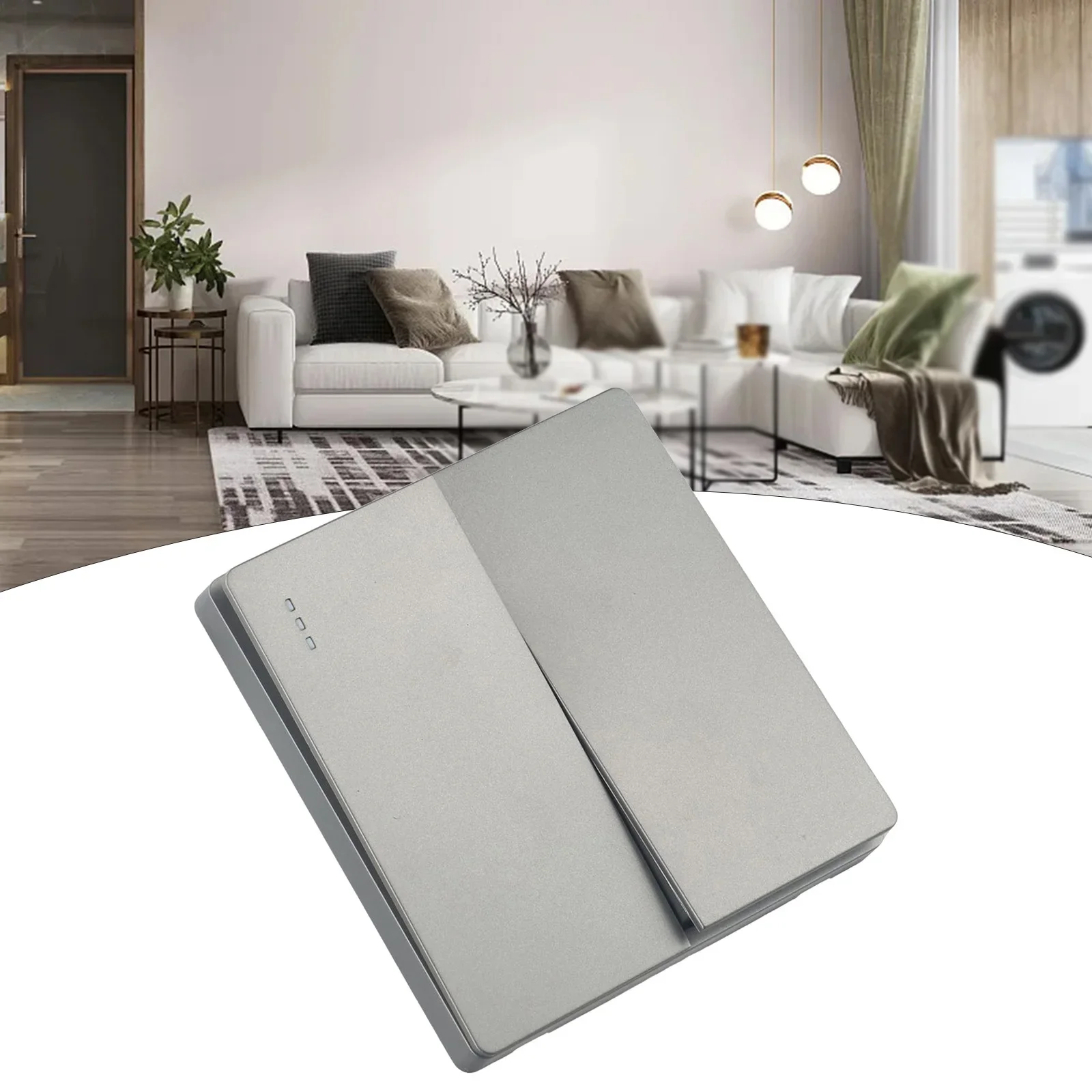Modern Design  Frameless Wall Light Switch  PC 86mm Push Button Switch  Flame Retardant Material  Scratch Resistant