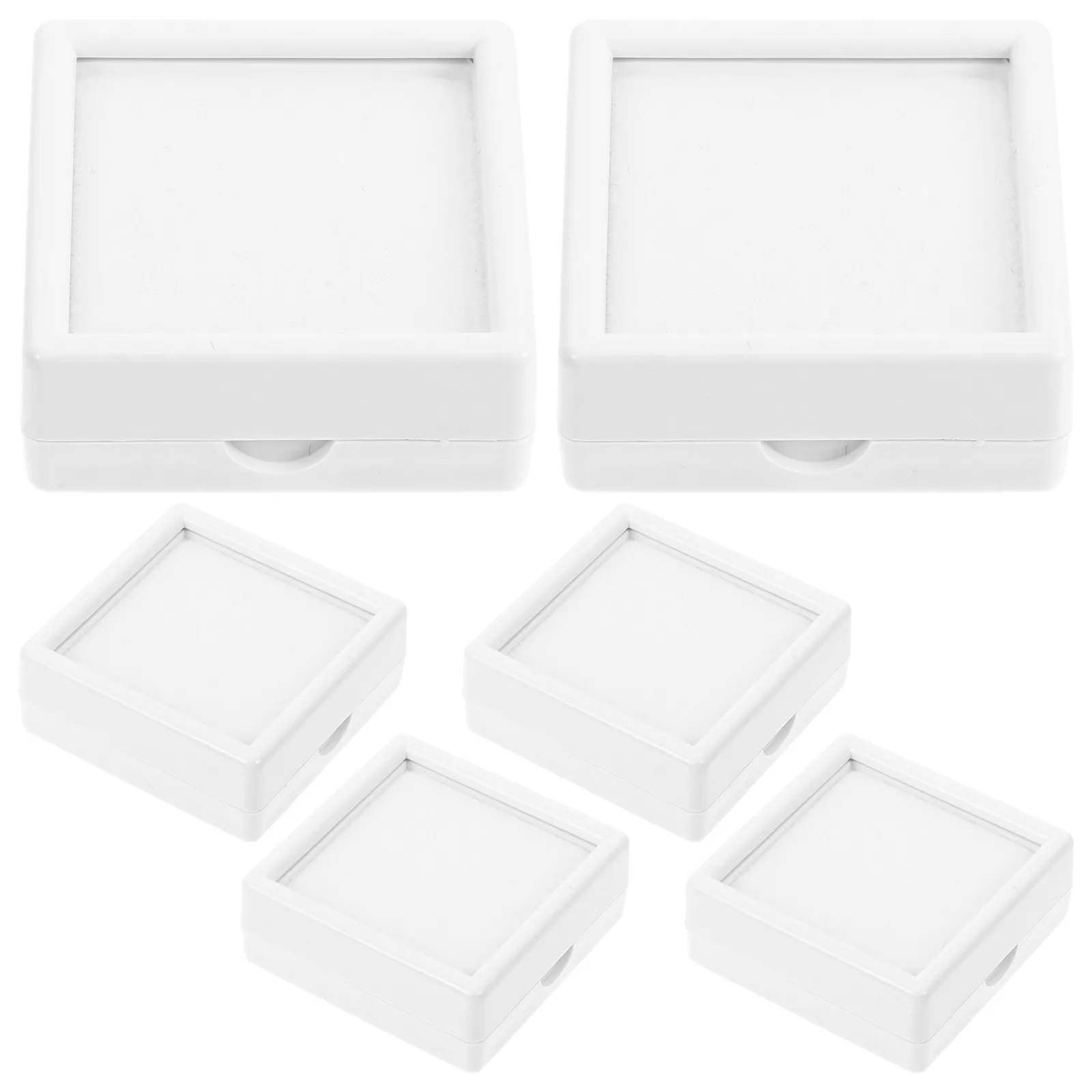 

6Pcs Versatile Stone Display Case Jewelry Storage Box with Glass Lid for Rocks Gems Crystals Minerals Pendants Rings Earrings
