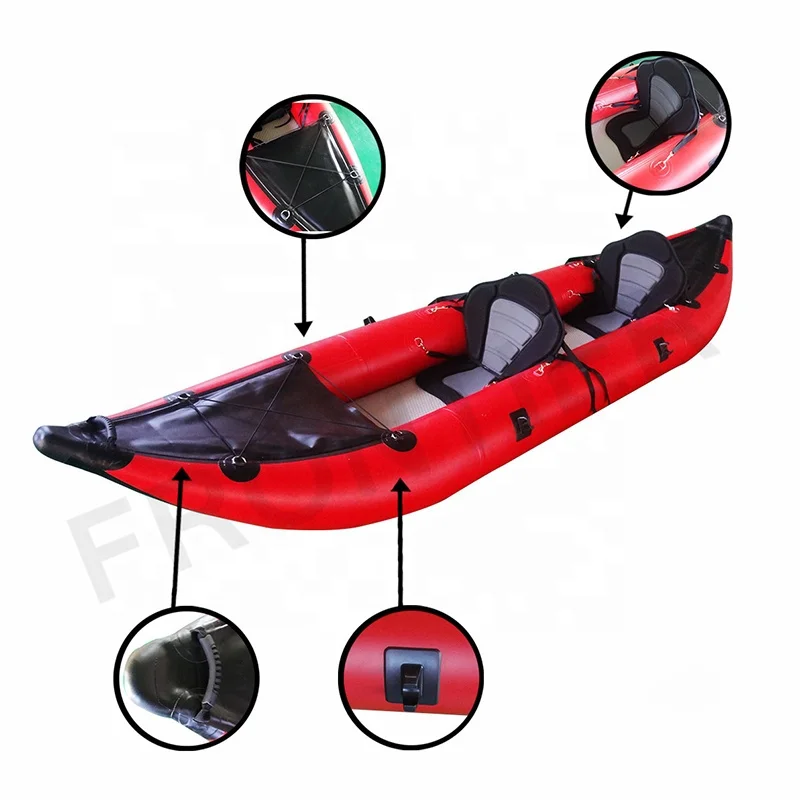 China Foldable PVC Inflatable Pedal Double Person Fishing Canoe/Kayak