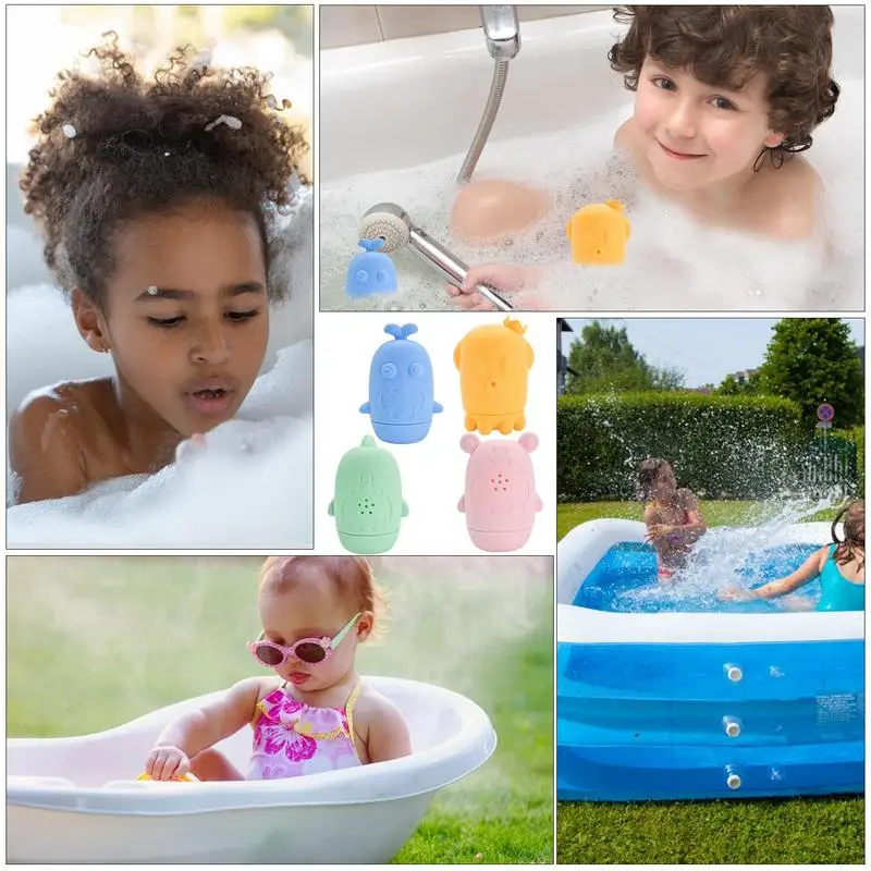 Juguetes de baño animales baño agua juguete preescolar animales lindos bañera diversión juego piscina juguete colorido piscina flotante silicona para