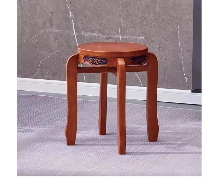 Solid wood stool modern simple dining room wooden dining stool home dining stool can be stacked chair square stool living room