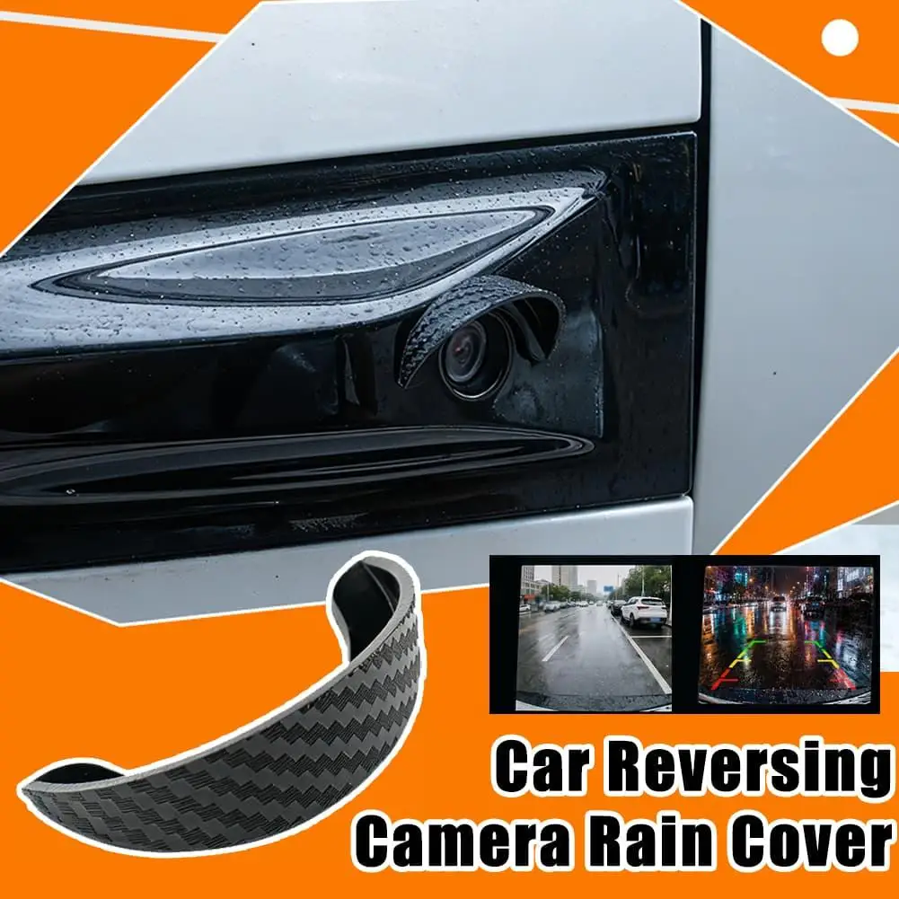 Universal Reversing Camera Rain Shield Soft Silicone Style Waterproof Dustproof Lens Protector with Carbon Fiber Texture