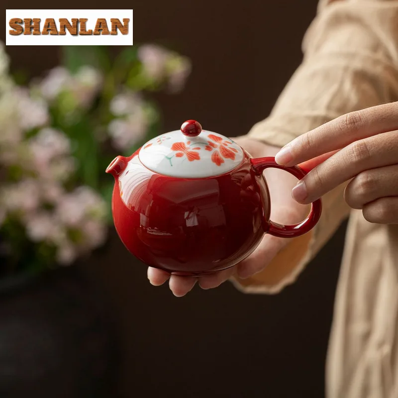 

125 мл ручная роспись бабочка орхидея чайник винтажный чайник заварник горшок чайник с шариковым отверстием чайные услуги украшения ремесло