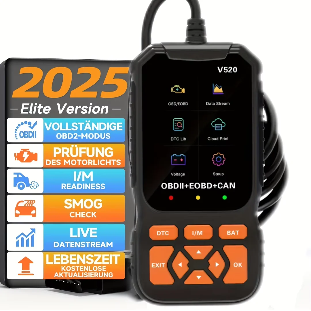 2025 New Model, Supports 8 Languages, Professional Obd2 Car Diagnostic Tool, Factory Direct Sale V520, Professional Code Reader