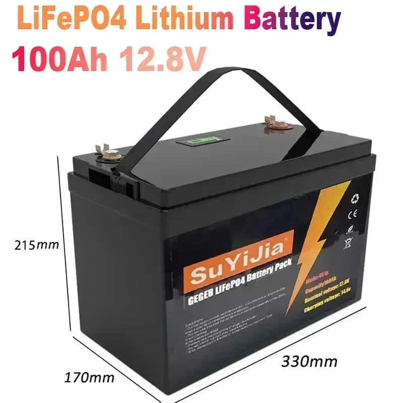 12.8V 100Ah LiFePO4 Battery Pack Grade A 5000+ Cycles Lithium Batter 12V 150A Built in BMS for Solar RV Boat Off-grid Batteries