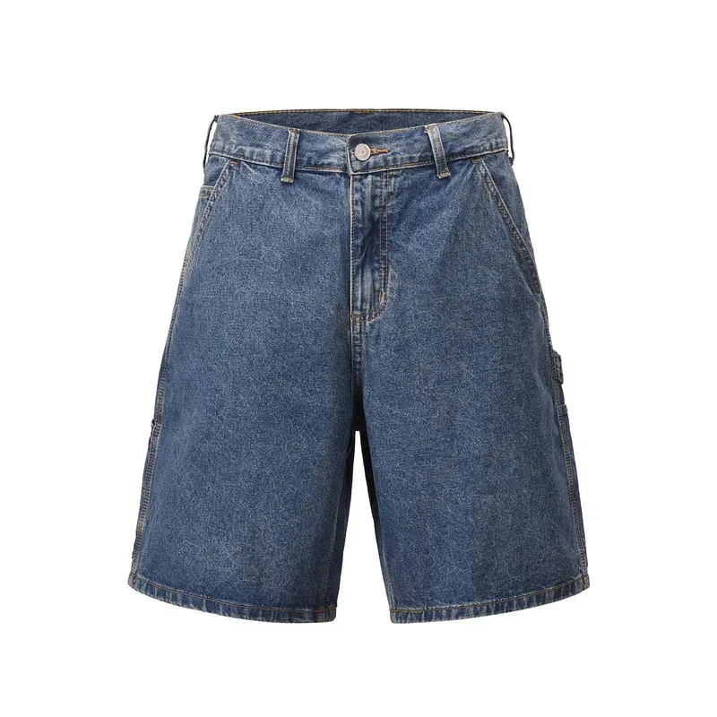 HELLOMARCEL Top Quality Luxury Apparel Oversize European and American High Street Style Washed Classic Blue Denim Shorts