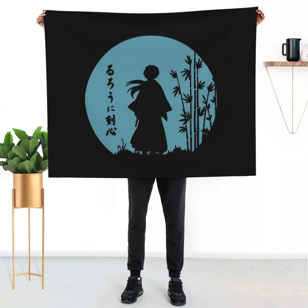 

Rurouni Kenshin Retro Vintage Blue -Tshirt Throw Blanket Warm Cozy Throw Blanket for Living Room Couch
