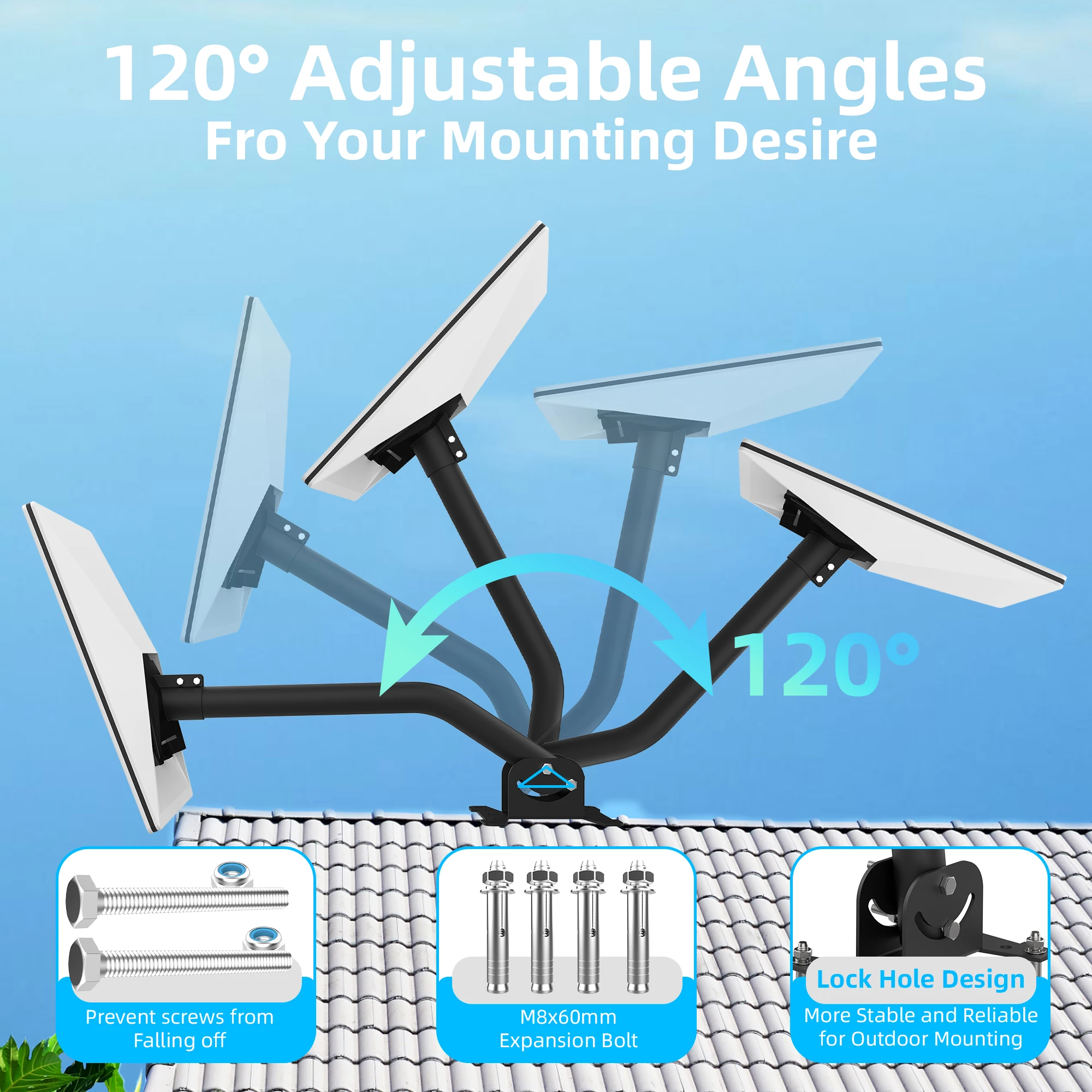 

For Starlink Gen 3 Wall Mount Kit,For Starlink V3 Satellite Kit Pipe Adapter And Installation Bracket,Roof Top Exterior Mount