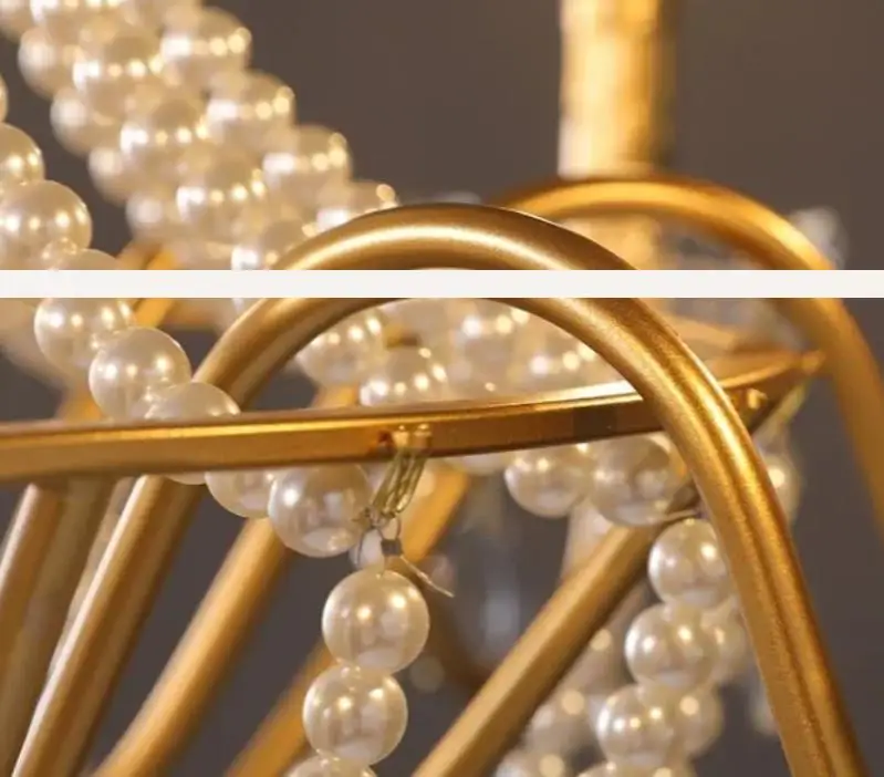 

French Crystal Pearl Chandelier American Medieval Villa Living Room Dining Room Bedroom Duplex Hotel New Restaurant Light