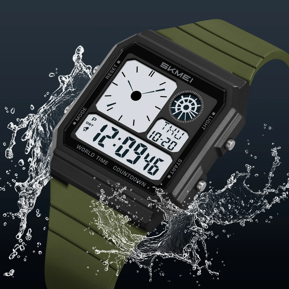 SKMEI-Reloj electrónico deportivo Digital para hombre y mujer, cronógrafo de pulsera, resistente al agua, para exteriores