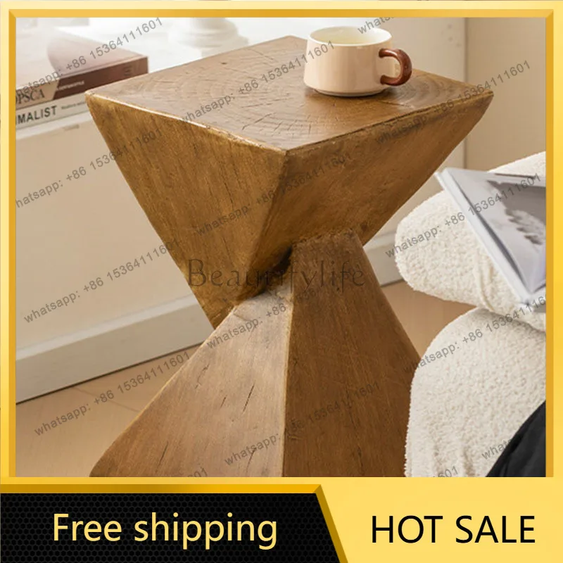 LDUnique Minimalist Coffee Table Aesthetic Standing Clear Simple Antique Side Table Decoration Accessories  Home Furniture